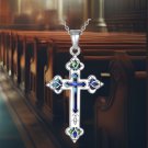 925 Sterling Silver Abalone Cross Necklace - Unique Gift for Women