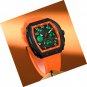 Watch for Men Unique Rectangle Dial White Wristwatch with Digital