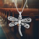Dragonfly Necklace 925 Sterling Silver Dragonfly Pendant Necklace Cute Dragonfly