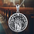 Triple Moon Goddess Necklace Sterling Silver Pagan Wiccan Magic Amulet Tree of L