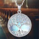 925 Sterling Silver Tree of Life Necklace with Natural Moonstone 925 Sterling Silver Tree of Life Necklace with Natural Moonstone