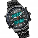 Men's LED Analog Digital Watch Men Date Week Sports All Black Steel for Men's LED Analog Digital Watch Men Date Week Sports All Black Steel for
