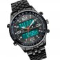 Men's LED Analog Digital Watch Men Date Week Sports All Black Steel for