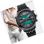 Men's LED Analog Digital Watch Men Date Week Sports All Black Steel for