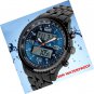 Men's LED Analog Digital Watch Men Date Week Sports All Black Steel for