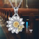 Sunflower Bee Urn Necklace Jewelry For Her Sunflower Bee Urn Necklace Jewelry For Her