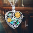 Sunflower Tree of Life Cremation Necklace - Sterling Silver Memorial Jewelry Sunflower Tree of Life Cremation Necklace - Sterling Silver Memorial Jewelry