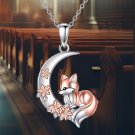 Fox Moon Necklace for Women - Sterling Silver Rose Gold Plated Pendant Gift Fox Moon Necklace for Women - Sterling Silver Rose Gold Plated Pendant Gift