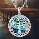 925 Sterling Silver Tree of Life Pendant with Natural Abalone Shell 925 Sterling Silver Tree of Life Pendant with Natural Abalone Shell