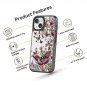 for iPhone 14 Case Cute Aesthetic,Black Girly Shockproof Floral Phone