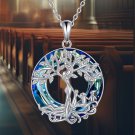 Tree of Life Blue Crystal Pendant Necklace Abalone Shell Crystal Tree Tree of Life Blue Crystal Pendant Necklace Abalone Shell Crystal Tree
