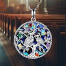 Owl Mother and Child Necklace - Sterling Silver Abalone Shell Pendant Owl Mother and Child Necklace - Sterling Silver Abalone Shell Pendant
