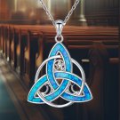 Celtic Triquetra Knot Moon Pendant Necklace