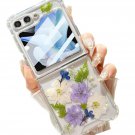 for Samsung Galaxy Z Flip 6 5G Clear Glitter Floral Case, Cute Pressed Dried TPU for Samsung Galaxy Z Flip 6 5G Clear Glitter Floral Case, Cute Pressed Dried TPU