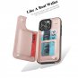 For iPhone 16 Pro Max Case with Card Holder, Flower Magnetic Clasp Flip 16