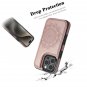 For iPhone 16 Pro Max Case with Card Holder, Flower Magnetic Clasp Flip 16