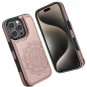 For iPhone 16 Pro Max Case with Card Holder, Flower Magnetic Clasp Flip 16