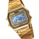 Men's Digital Gold Stainless Steel Watch Backlit Multifunction Stopwatch Men's Digital Gold Stainless Steel Watch Backlit Multifunction Stopwatch