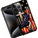 Case Compatible with iPhone 16 Pro Max,Wooden Cross Power American Flag Case Compatible with iPhone 16 Pro Max,Wooden Cross Power American Flag