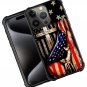 Case Compatible with iPhone 16 Pro Max,Wooden Cross Power American Flag