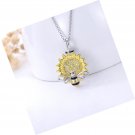 Bee Sunflower Cremation Urn Necklace for Ashes 925 Heart Bee Sunflower Cremation Urn Necklace for Ashes 925 Heart