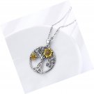 Sunflower Necklace 925 Sterling Silver Tree of Life Necklace Pendant