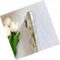 for iPhone 16 Pro Clear Case with Pressed Real Flowers Design,Glitter Cute White