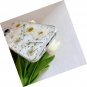for iPhone 16 Pro Clear Case with Pressed Real Flowers Design,Glitter Cute White