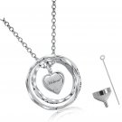 Sterling Silver Keepsake Cremation Jewelry Pendant Eternity Urn Necklace