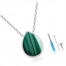 Urn Necklace for Ashes 925 Sterling Silver Cremation Pendant Agate/Malachite for Urn Necklace for Ashes 925 Sterling Silver Cremation Pendant Agate/Malachite for