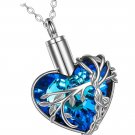 Urn Necklace for Ashes Sterling Silver Tree of Life Crystal Cremation