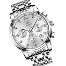 Men's Stainless Steel Chronograph Watch, Big Face Gold Silver Black Tone