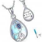 Urn Necklace for Ashes Sterling Silver Moonstone Cremation Jewelry