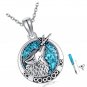 Wolf Urn Necklaces for Ashes Sterling Silver Wolf Cremation Jewelry
