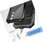For Samsung Galaxy S24 FE Case Metal Heavy Duty Phone Case para Built-in Screen