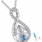 Sterling Silver Urn Necklace for Ashes for Women: Infinity Cremation Jewelry for