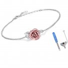 Rose Cremation Urn Bracelet for Ashes - 925 Sterling Silver Memorial Ring A Rose Cremation Urn Bracelet for Ashes - 925 Sterling Silver Memorial Ring A