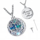 Tree of Life Necklace Sterling Silver Crystal Abalone Shell Tree Pendant with Tree of Life Necklace Sterling Silver Crystal Abalone Shell Tree Pendant with