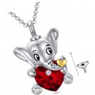 925 Sterling Silver Elephant Urn Necklaces for Ashes Cremation Memorial