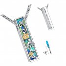 Urn Necklaces for Ashes Sterling Silver 3D Vertical Bar Memorial Pendant Urn Necklaces for Ashes Sterling Silver 3D Vertical Bar Memorial Pendant