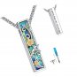 Urn Necklaces for Ashes Sterling Silver 3D Vertical Bar Memorial Pendant