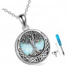 Tree of Life Urn Necklaces for Ashes Sterling Silver Abalone Shell/Opal Tree of