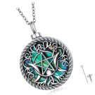 925 Sterling Silver Celtic Triple Moon Goddess Urn Necklace for Ashes Abalone of