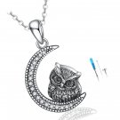 Owl Urn Necklaces for Ashes Sterling Silver Crescent Moon Keepsake Gifts Owl Urn Necklaces for Ashes Sterling Silver Crescent Moon Keepsake Gifts