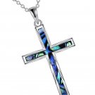 Religious Cross Pendant Necklace Sterling Silver Abalone Shell Cross for Religious Cross Pendant Necklace Sterling Silver Abalone Shell Cross for
