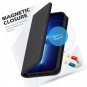 Case for iPhone 13 Mini 5G, Genuine Leather Wallet Folio Magnetic RFID
