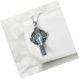 Celtic Cross Necklace Sterling Silver Religious Cross Pendant Abalone Shell