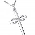 925 Sterling Silver Cross Necklace for Women Infinity Necklace 14K Rose 925 Sterling Silver Cross Necklace for Women Infinity Necklace 14K Rose