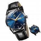 Men's Simple Watch with Day and Date, Stainless Steel Analog Quartz for