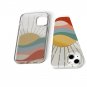 For iPhone 13 Mini Case | Here Comes The Sun | Cute Colorblock Sunset Case